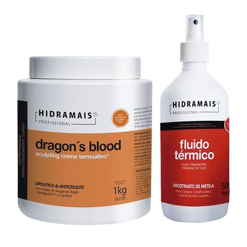 Kit Hidramais Creme Dragon's Blood 1kg, Fluido Térmico 500ml