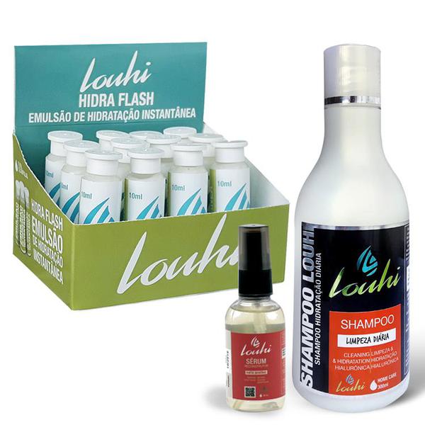 Kit Hidratação Diária Shampoo + Ampola + Sérum Louhi - Louhi Cosméticos