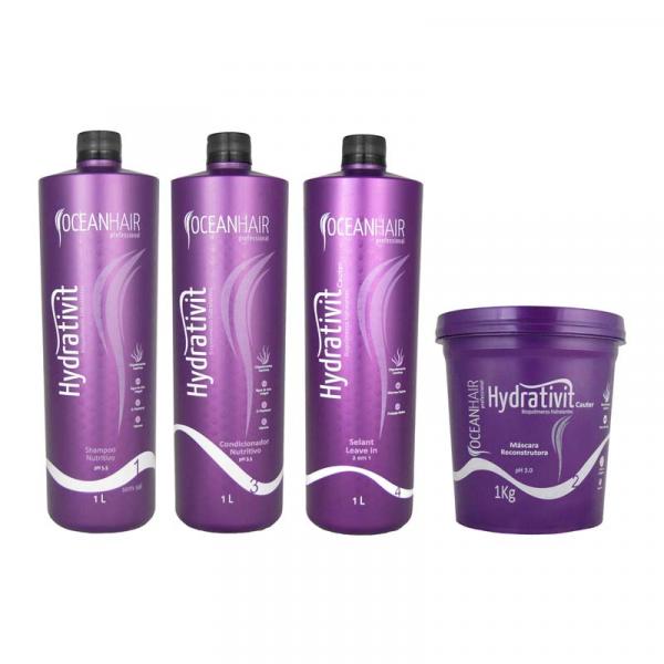 Kit Hidratação e Cauterização Hydrativit - Máscara 1kg - Ocean Hair - Oceanhair