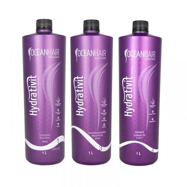 Kit Hidratação Nutritivo + Leave-in Hydrativit Homecare - 1 Litro - Ocean Hair - Oceanhair