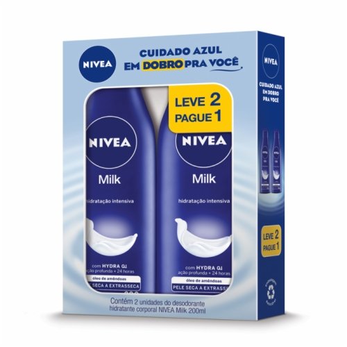 Kit Hidratante Nivea Body Milk 200ml 2 Unidades