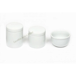 Kit Higiene Bebê Porcelana Branca Caramia | potes em porcelana| 3 peças
