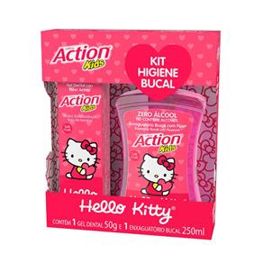 Kit Higiene Bucal Ultra Action Boni Kids Hello Kitty Gel Dental 50g + Enxaguatório Bucal 250ml