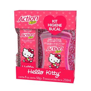 Kit Higiene Bucal Ultra Action Boni Kids Hello Kitty Gel Dental 50G + Enxaguatório Bucal 250Ml