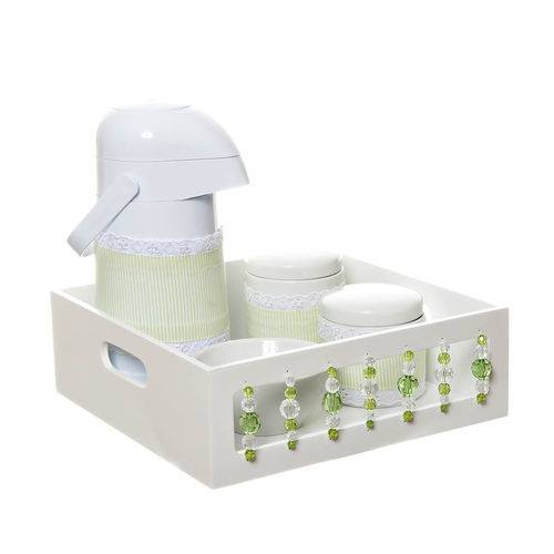 Kit Higiene com Porcelanas e Capa Pedra Verde Quarto Bebê Menino