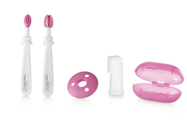 Kit Higiene Oral 3 Estágios Multikids Baby Rosa - BB244