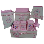 Kit Higiene Para Bebê Em Mdf Nuvem Chuva De Bençãos