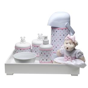 Kit Higiene Toys Claro Ursa Rosa Quarto Bebê Infantil Menina