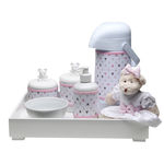Kit Higiene Toys Claro Ursa Rosa Quarto Bebê Infantil Menina