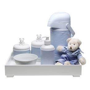 Kit Higiene Toys Claro Urso Azul Quarto Bebê Infantil Menino