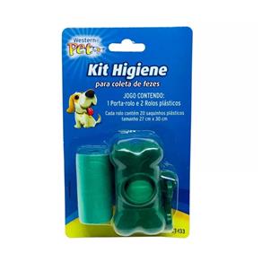 Kit Higiene Verde Coleta de Fezes Cão Passeio Parque Western