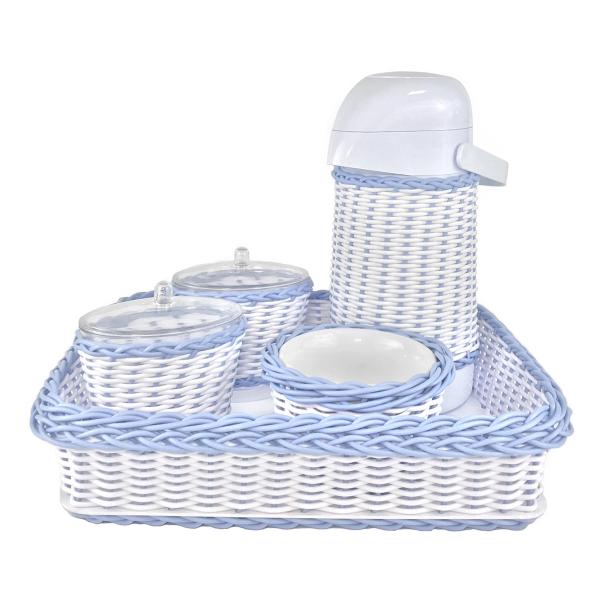 Kit Higiene Vime Azul Quarto Bebê Infantil Menino - Potinho de Mel