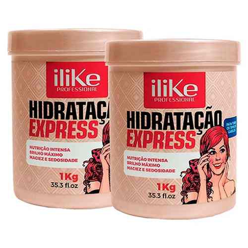 Kit 2 Ilike Professional Hidratação Express Máscara - 1kg