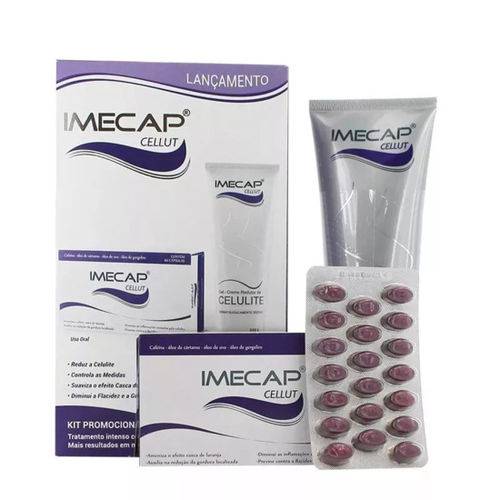 Kit Imecap Cellut Anti Celulite Gel Creme 250g + 60 Cápsulas