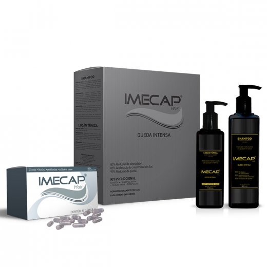 Kit Imecap Hair Queda Intensa Shampoo 300ml + Loção 100ml + 30 Cápsulas - Divcom Pharma