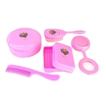 Kit Infantil 5 peças contendo pente, escova, saboneteira, chocalho e porta-utilidades