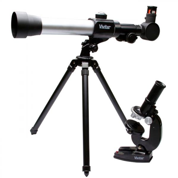 Kit Infantil Telescópio e Microscópio Vivtelmic20 Vivitar
