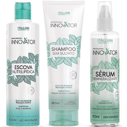 Kit Innovator 3Pçs: Escova Nutrilipica + Shampoo Sem Sulfato 280Ml + S...