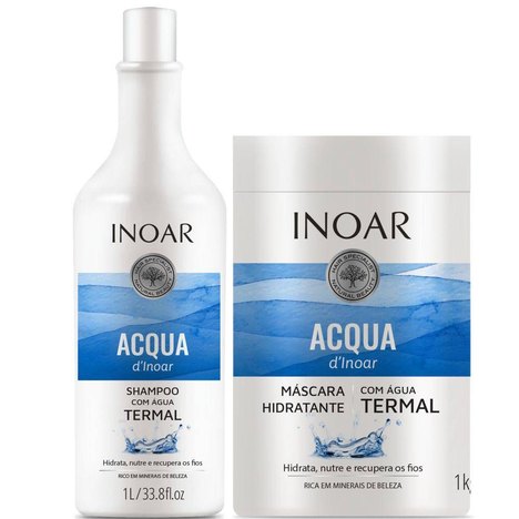 Kit Inoar Acqua D¿Inoar Termal Shampoo 1L Mascara 1Kg