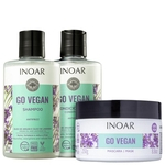 Kit Inoar Go Vegan Antifrizz Shampoo, Condicionador e Máscara