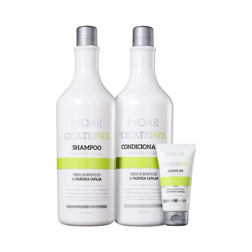 Kit Inoar Shampoo + Condicionador Cicatrifios 1000ml Grátis Leave In 50ml