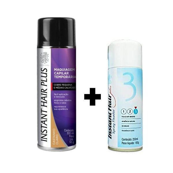 Kit Instant Hair Plus 300ml + Spray Fixador para Cabelos 250ml