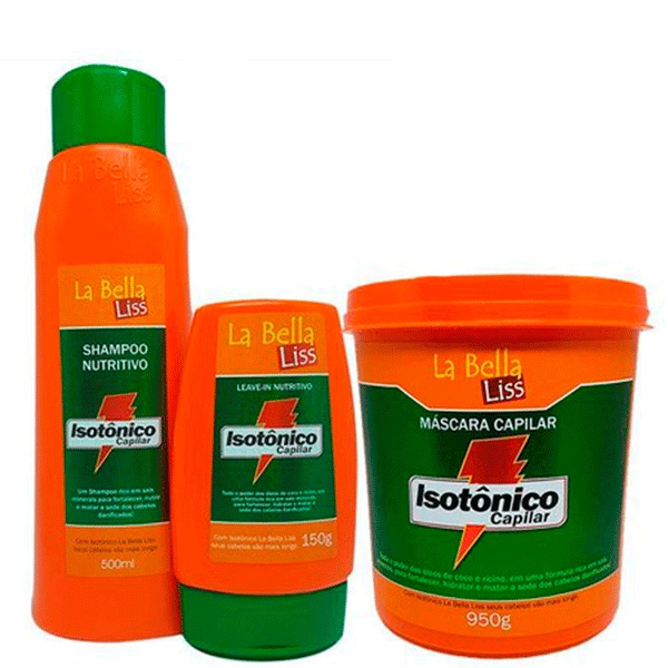 Kit Isotônico La Bella Liss Shampoo 500ml, Máscara 950g e Leave-in 150g