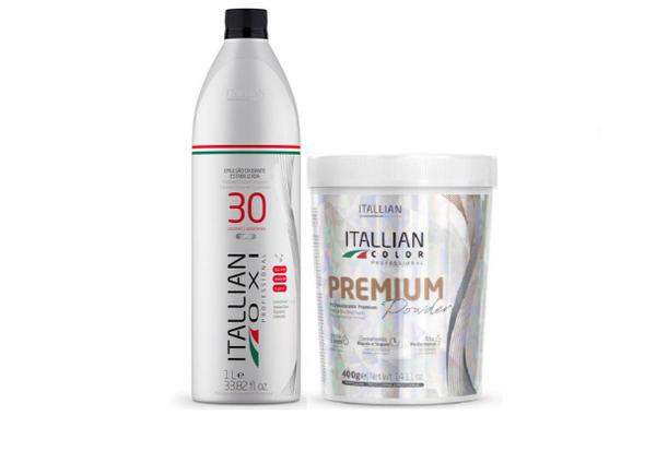 Kit Itallian Oxidante 30 Volumes 1l E Pó Descolorante Premium 400g