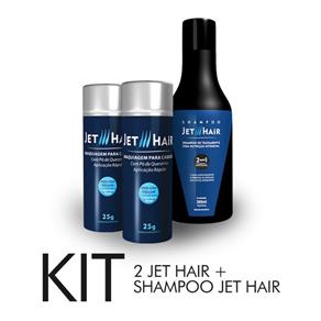 KIT Jet Hair com 02 Frascos de 25G + Shampoo Jet Hair - Cor Jet Hair(Ruivo)