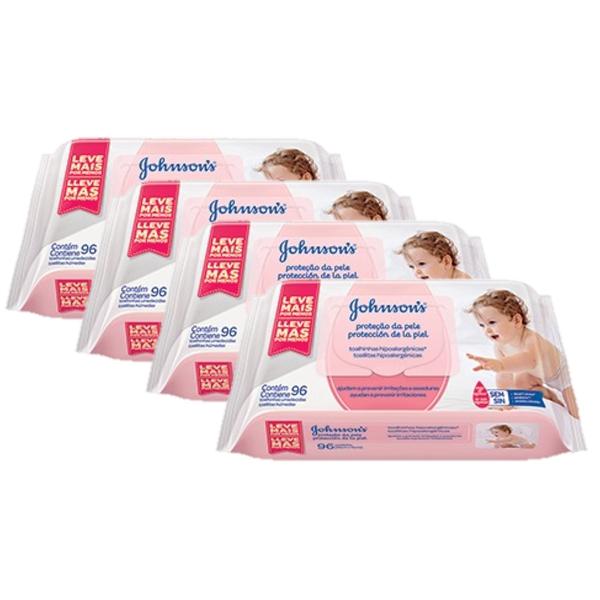 Kit Johnsons Baby Toalhinhas Extra Cuidado 384 Unidades