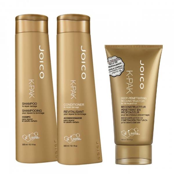 Kit Joico K-Pak Shampoo 300ml + Condicionador 300ml + Deep Penetrating 150ml