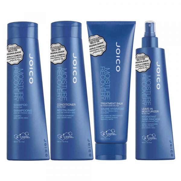Kit Joico Moisture Recovery Para Hidratar Cabelos Secos (shampoo + Condicionador + Máscara + Leave-in)