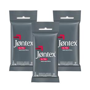 Kit Jontex Preservativo Lubrif Ultra Resistente C/6 - 3 Un