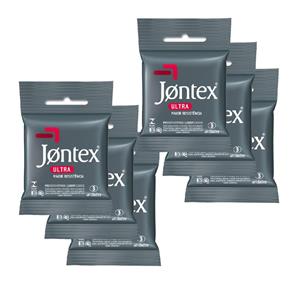 Kit Jontex Preservativo Lubrif Ultra Resistente C/3 - 6 Unid