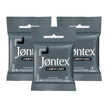 Kit Jontex Preservativo Lubrificado C/3 - 3 Unid.
