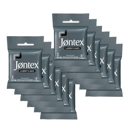 Kit Jontex Preservativo Lubrificado C/3 - 12 Unid.