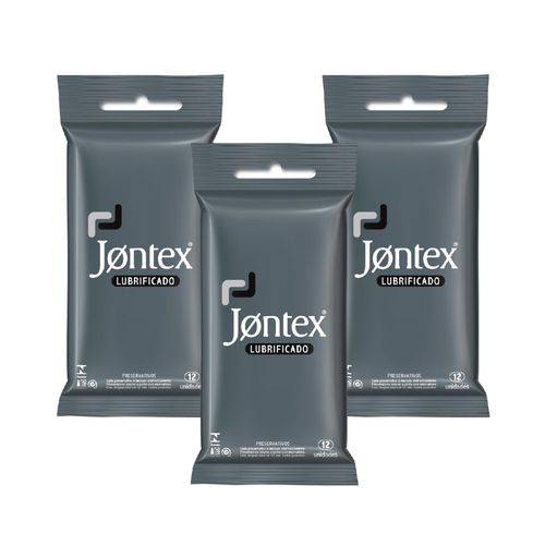 Kit Jontex Preservativo Lubrificado C/12 - 3 Unid.