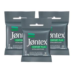 Kit Jontex Preservativo Lubrificado Comfort Plus C/3 - 3 Un.