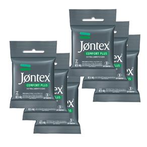 Kit Jontex Preservativo Lubrificado Comfort Plus C/3 - 6 Un.