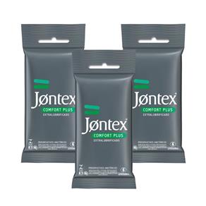 Kit Jontex Preservativo Lubrificado Comfort Plus C/6 - 3 Un.