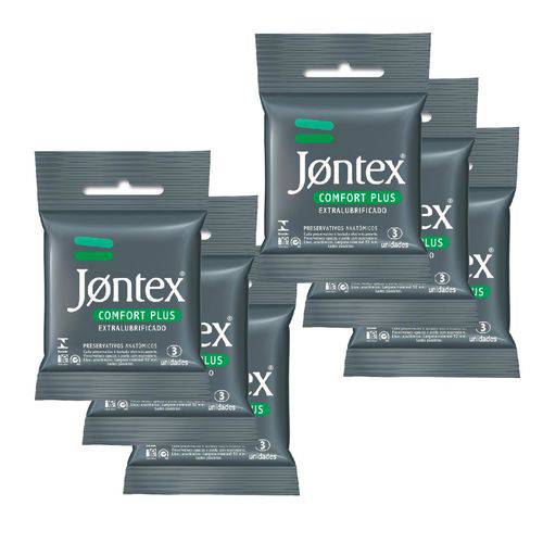 Kit Jontex Preservativo Lubrificado Comfort Plus C/3 - 6 Unid.