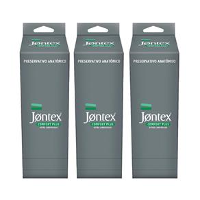 Kit Jontex Preservativo Lubrificado Comfort Plus 3 Unid.