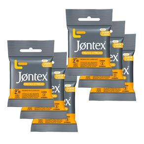 Kit Jontex Preservativo Lubrificado Frutas Cítricas - 6 Un.