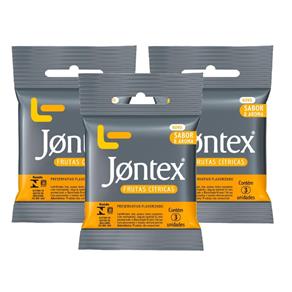 Kit Jontex Preservativo Lubrificado Frutas Cítricas - 3 Un.