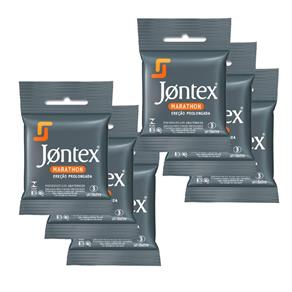 Kit Jontex Preservativo Lubrificado Marathon C/3 - 6 Unid.