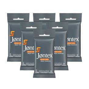 Kit Jontex Preservativo Lubrificado Marathon com 6 - 6 Unid