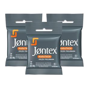 Kit Jontex Preservativo Lubrificado Marathon Pac 3 - 3 Unid