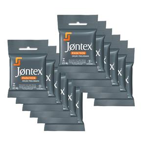 Kit Jontex Preservativo Lubrificado Marathon Pac 3 - 12 Unid