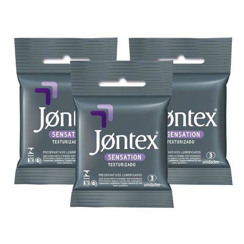 Kit Jontex Preservativo Lubrificado Sensation C/3 - 3 Unid.