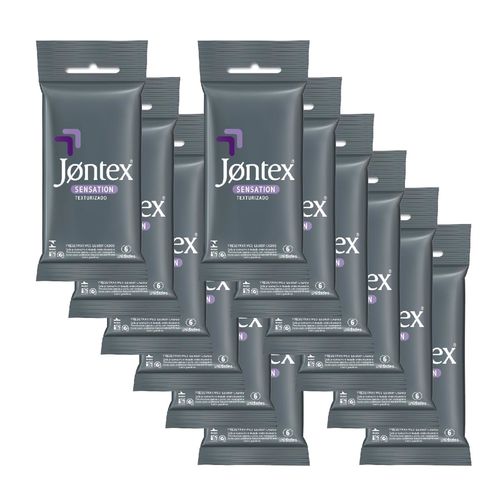 Kit Jontex Preservativo Lubrificado Sensation C/6 - 12 Unid.